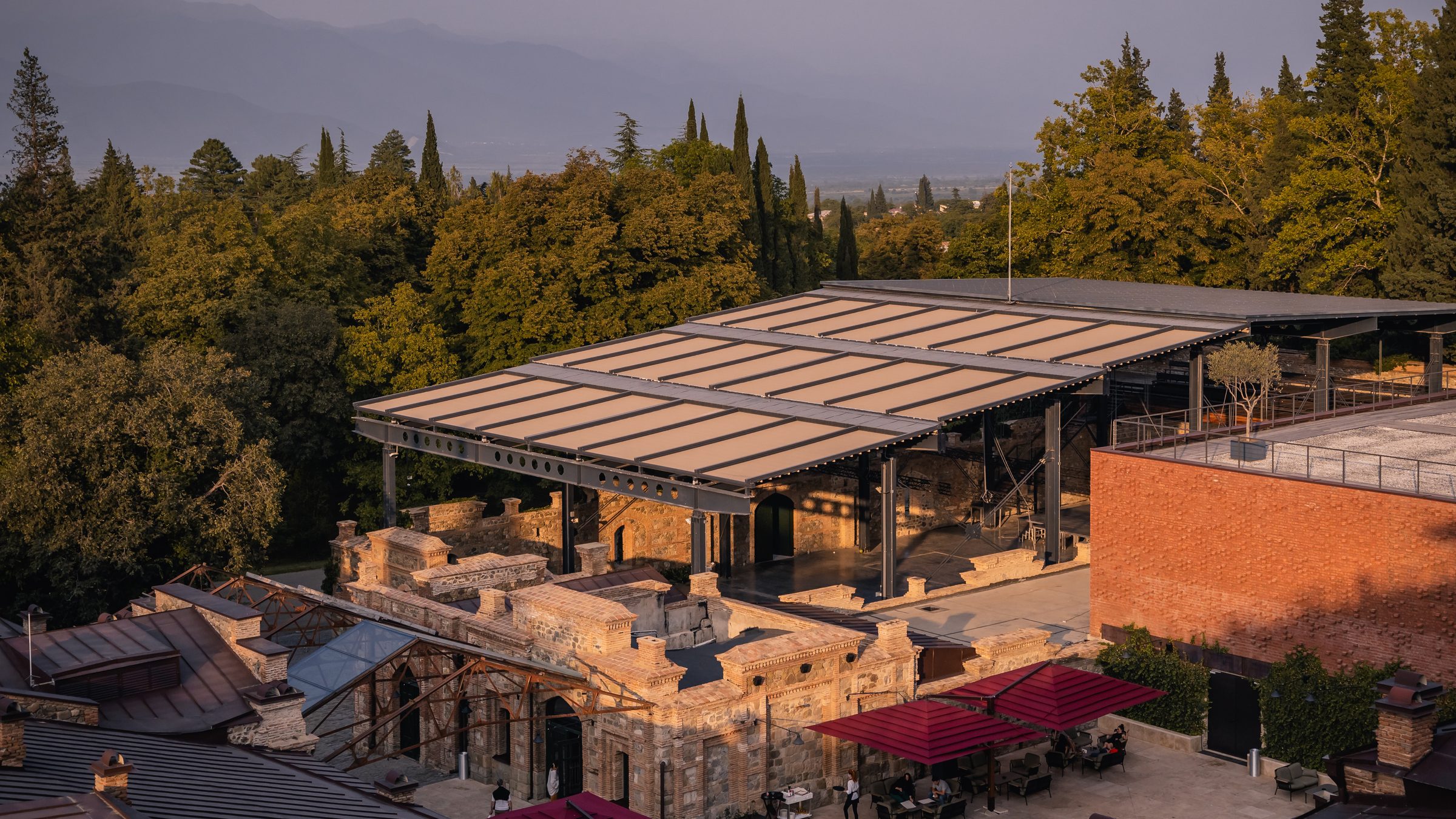 Terrace and historic winery at Tsinandali Estate